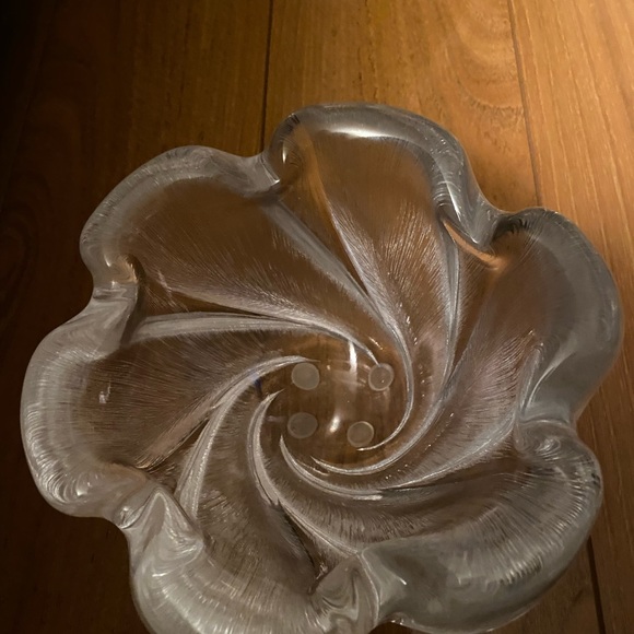 Orrefors vintage feather cut swirl crystal bowl - Picture 3 of 7